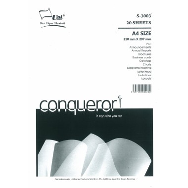 Conqueror Paper A4 size 100gsm Brilliant White(20 sheets)