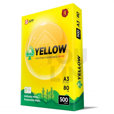 IK Yellow Paper 80gsm - A3 size  (500 sheets)