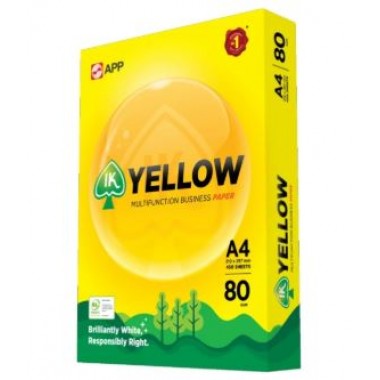 IK Yellow Paper 80gsm - A4 size  (450 sheets)