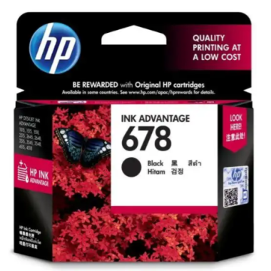 HP 678 Black Ink Cartridge - CZ107AA HP 678 Black Ink Cartridge - CZ107AA