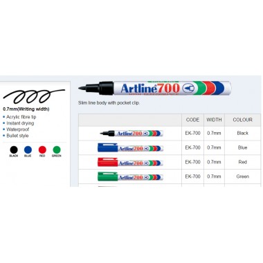 Artline 700 Permanent Markers Black